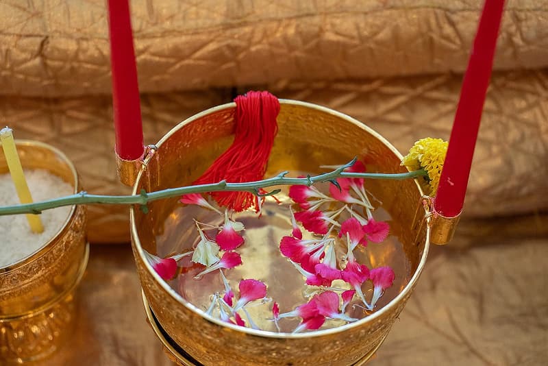 Khmer hand tying ceremony