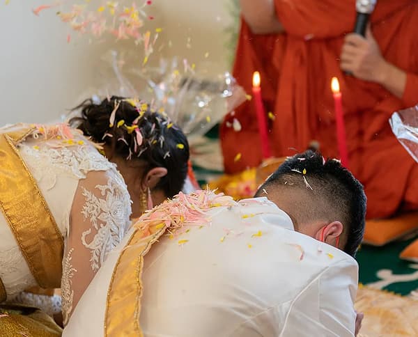 Khmer hand tying ceremony
